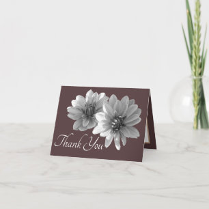 Tarjeta Decorativos Dahlias Brown Background Gracias