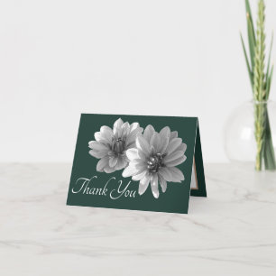 Tarjeta Decorativos Dahlias Green Cyan Background Gracias