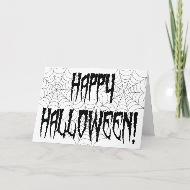 Tarjeta Dedos de araña y web de Halloween (Anverso)