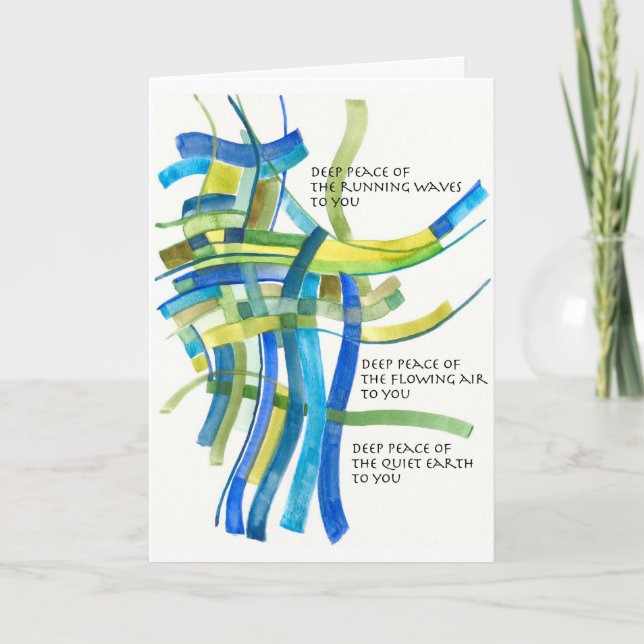Tarjeta Deep Peace Watercolor Irlanda Bendición Notecard (Anverso)