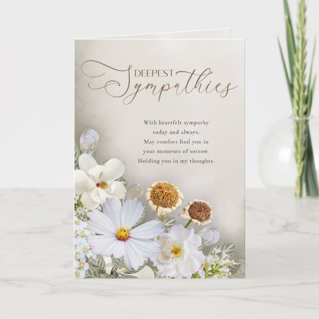 Tarjeta Deepest Sympathies Floral Comfort Card (Anverso)