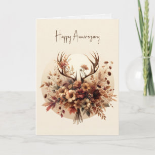 Tarjeta Deer Antler Autumn Bouquet