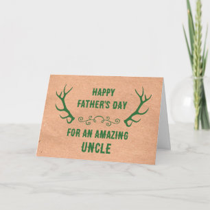 Tarjeta Deer Antlers Uncle Happy Father's Day