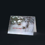 Tarjeta Deer Birthday-Funny<br><div class="desc">venado, nieve, árboles</div>