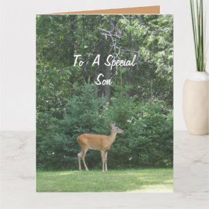Tarjeta Deer deseando a su hijo un feliz día del padre