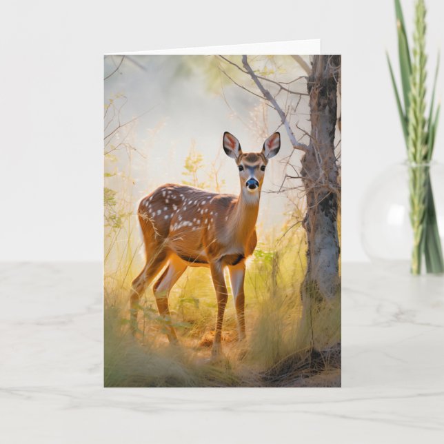 Tarjeta Deer elegante en el diseño de la naturaleza forest (Anverso)