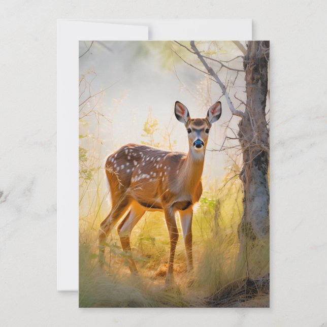 Tarjeta Deer elegante en el diseño de la naturaleza forest (Anverso)