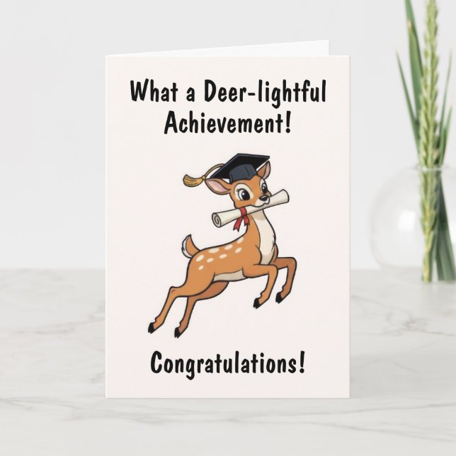 Tarjeta Deer Graduation Card (Anverso)