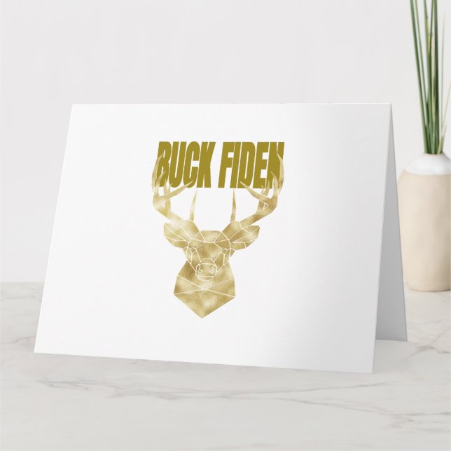 Tarjeta Deer Hunter Buck arregla el muro político anti BId (Anverso)