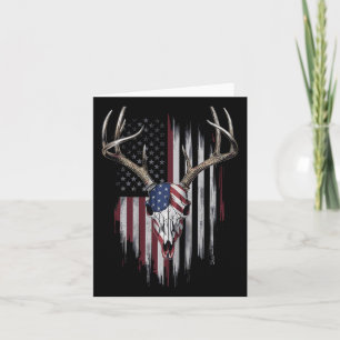 Tarjeta Deer Hunter Whitetail Bandera Estadounidense Buc D