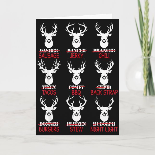 Tarjeta Deer Hunting Gift Hunter Of All Santa's Reindeer  (Anverso)