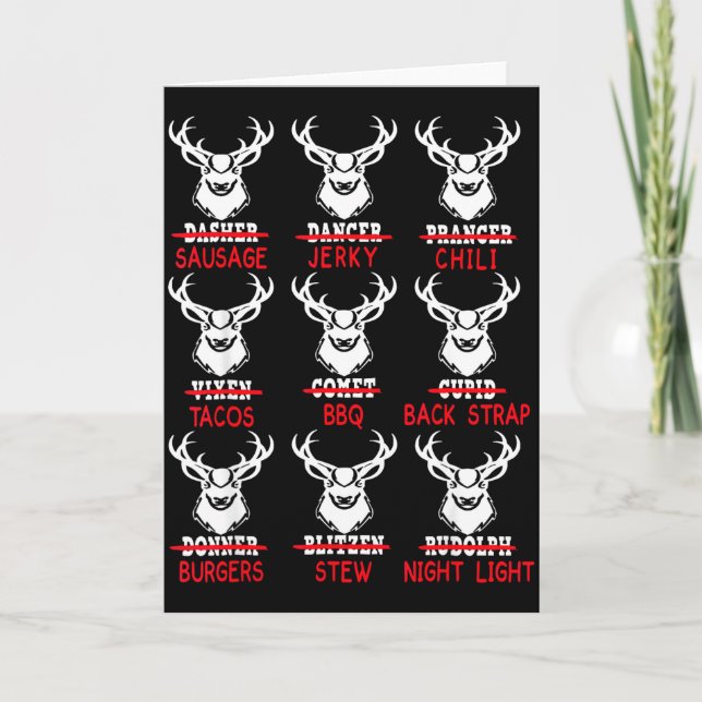Tarjeta Deer Hunting Gift Hunter Of All Santa's Reindeer  (Anverso)