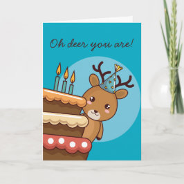Tarjeta Deer Pun Feliz Cumpleaños
