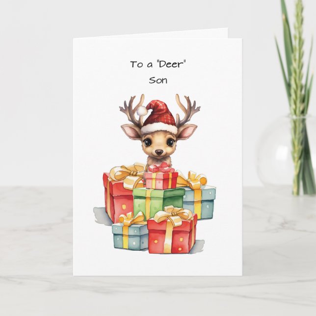 Tarjeta Deer Son Navidades burlones de amor (Anverso)