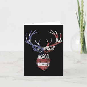 Tarjeta Deer Whitetail Caza Bandera Estadounidense