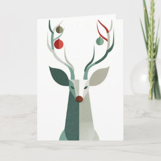 Tarjeta Deer with ornaments on antlers