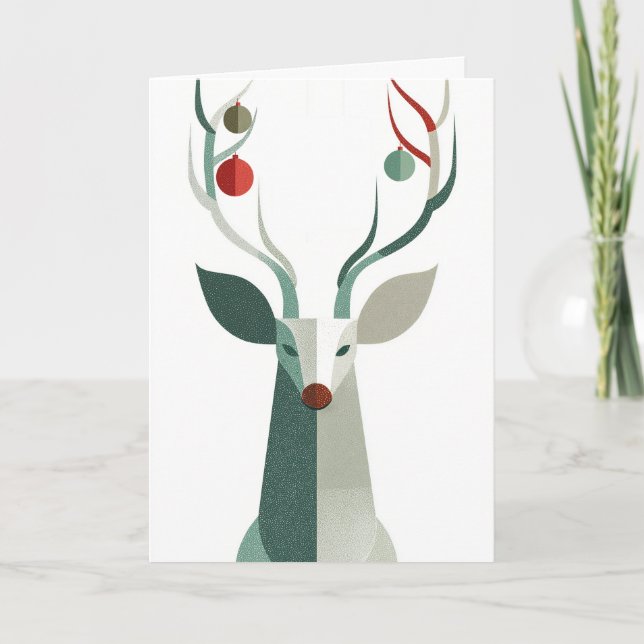 Tarjeta Deer with ornaments on antlers (Anverso)
