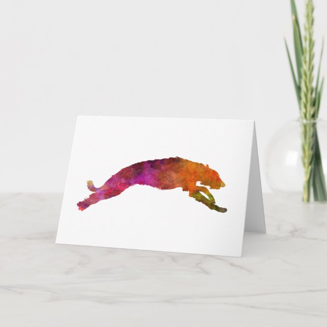 Tarjeta Deerhound 02 in watercolor-2 (Anverso)