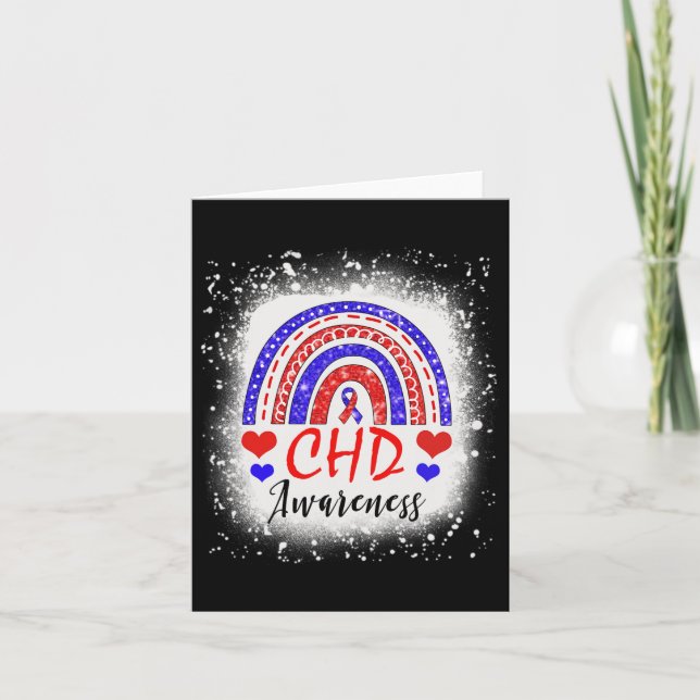 Tarjeta Defecto Congénito Del Corazón Chd Con Bleached De  (Anverso)