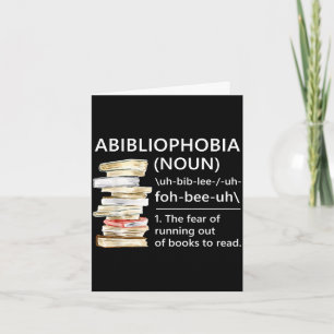 Tarjeta Definición de abibliophobia divertido leyendo libr