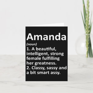 Tarjeta Definición de Amanda Nombre Personalizado Regalo D