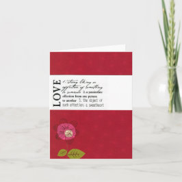 Tarjeta Definición de amor doblada en blanco 4"x5.6"