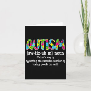 Tarjeta Definición de autismo aceptación de conciencia de
