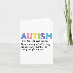 Tarjeta Definición de autismo Autismo Ayuda de aceptación