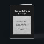 Tarjeta Definición de Brother del feliz cumpleaños del<br><div class="desc">Definición de Brother del feliz cumpleaños del saludo del humor Relax</div>