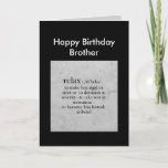 Tarjeta Definición de Brother del feliz cumpleaños del<br><div class="desc">Definición de Brother del feliz cumpleaños del saludo del humor Relax</div>