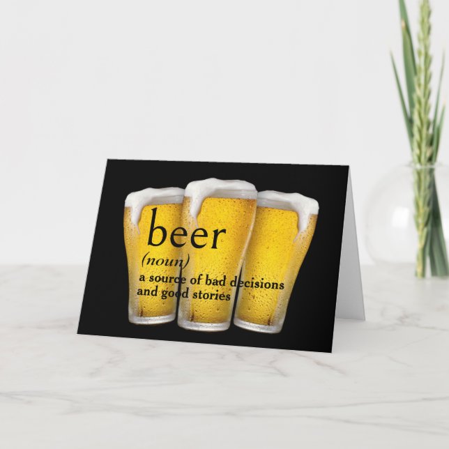Tarjeta Definición de CERVEZA para cumpleaños del dicciona (Anverso)