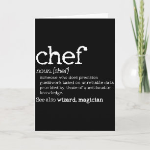 Tarjeta Definición de Chef - Diccionario Divertido Regalo