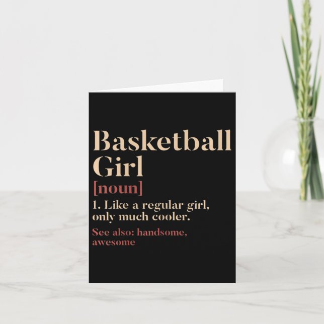 Tarjeta Definición de chica de baloncesto regalo divertido (Anverso)