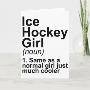 Tarjeta Definición de chica de hockey sobre hielo