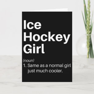 Tarjeta Definición de chica de hockey sobre hielo divertid
