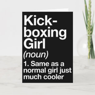 Tarjeta Definición de chica de kickboxing divertida artes 