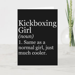 Tarjeta Definición de chica de kickboxing divertida sarcás