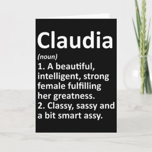 Tarjeta Definición de Claudia Nombre Personalizado Navidad