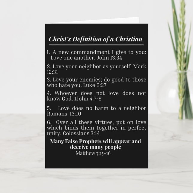 Tarjeta Definición de Cristo de un versículo bíblico crist (Anverso)