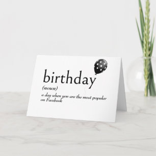 Tarjeta Definición de diccionario de cumpleaños