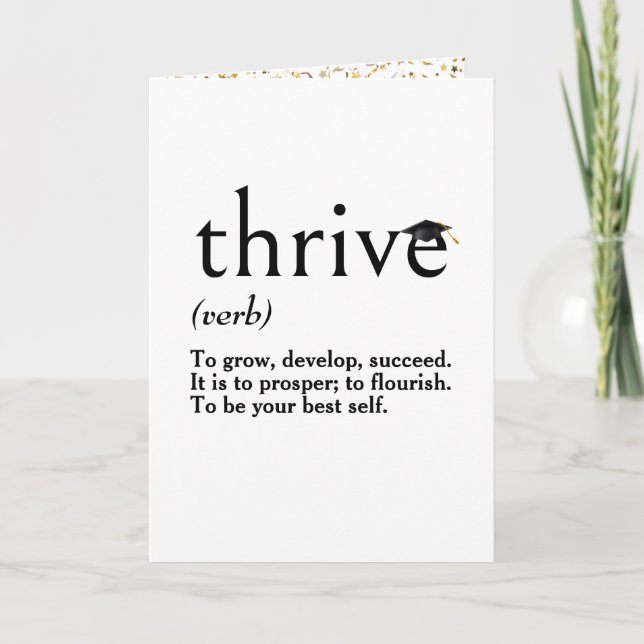 Tarjeta Definición de diccionario de graduación de Thrive (Anverso)