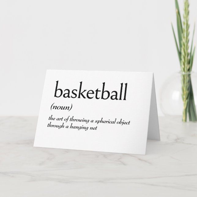 Tarjeta Definición De Diccionario Para BASKETBALL (Anverso)