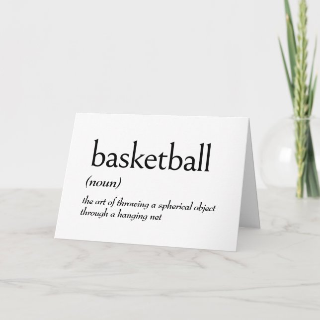 Tarjeta Definición De Diccionario Para BASKETBALL (Anverso)