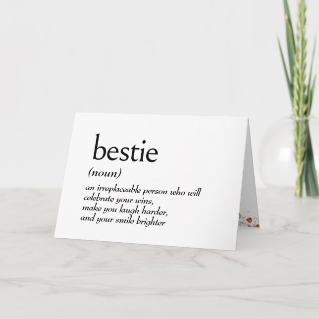 Tarjeta Definición De Diccionario Para El Cumpleaños De BE (Anverso)