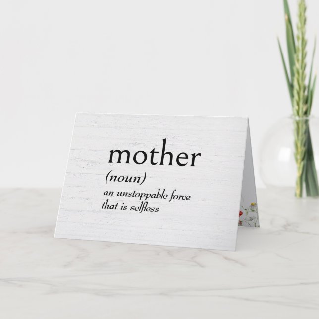 Tarjeta Definición de diccionario para MADRE (Anverso)