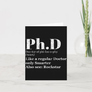 Tarjeta definición de doctorado divertida gráfica de candi