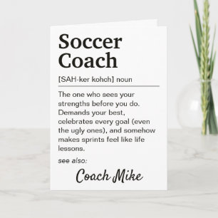 Tarjeta Definición de Entrenador de Fútbol Personalizada G
