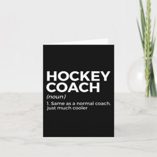 Tarjeta Definición de entrenador divertido de hockey