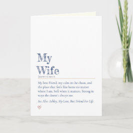 Tarjeta Definición de Esposa Moderna con Corazón Fomento