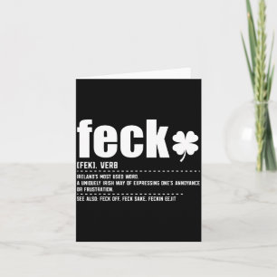 Tarjeta Definición de Feck Dichos divertidos irlandeses Tr